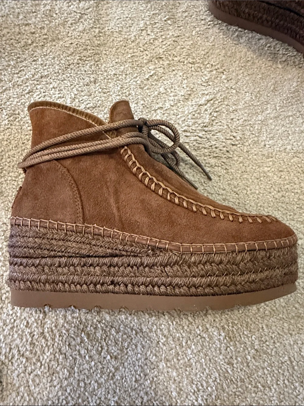 Women’s Brown Suede Platform Moccasin Shoes